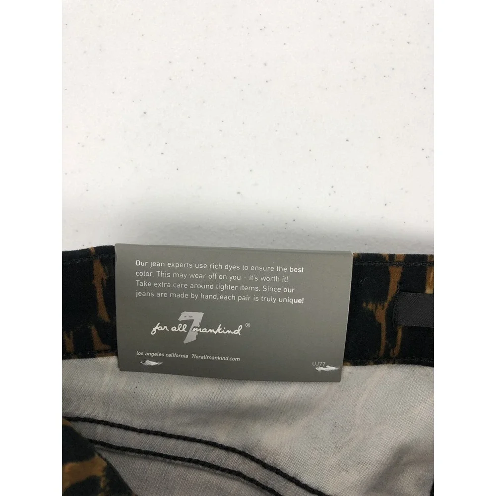 7 For All Mankind Womens 24 Jeans Legging Animal Print The Skinny Stretch NWT